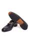 Black Color Laceless Genuine Leather Leather Sole Men's Shoes - 3