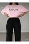 Unisex Wide Cut T-Shirt Tracksuit Set with Balance Text Print