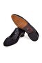 Black Color Lace-Up Genuine Leather Leather Sole Stone-Embellished Men's Shoes - 3