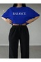 Unisex Wide Cut T-Shirt Tracksuit Set with Balance Text Print