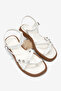 Women's White Comfortable Fit Stone-Embellished Flip-Flop Sandals - 5