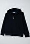 Boy's Cardigan Basic Hooded Zipper Cardigan 6-10 Years Old, Navy Blue - 5