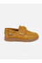 Beige Leather-Look boy's classic shoes - 2
