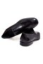 Black Color Laceless Genuine Leather Leather Sole Men's Shoes - 2