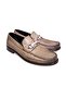 Aluminum Color Laceless Genuine Leather Men's Shoes