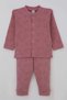 Baby Girl Pajama Set Apple Garden with Front Snap Fasteners 4 Months-1 Year, Dried Rose