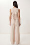 Gold Buttoned Woven Vest-Pants Set Laz0004 Cream - 7