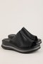 Genuine Leather Perforated Women's Daily Slippers Elnr.657 Black - 2