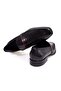 Black Color Laceless Genuine Leather Leather Sole Men's Shoes - 2