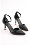 Black Leather V Model Women's Summer Stiletto 8.5 cm Heel Night Stylish New Season Premium Product - 5