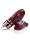 Burgundy Color Lace-Up Genuine Leather Fully Knitted Men's Shoes - 2