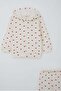 Baby Girl Bodysuit 3-Piece Set with Heart Pattern and Snap Fasteners on the Front, 4 Months-1 Year, Cream - 3