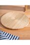 Bamboo Striped Round Presentation Plate 30X30 - Natural Serving Plate - 2