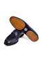 Dark Blue Color Laceless Genuine Leather Suede Men's Shoes - 3