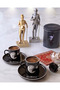 Ataturk Turkish Coffee Cup Set, Moon and Star Patterned Porcelain Cups, Special Gift Set for 2 People with Box - 2