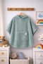 Outlet Ihracat 100% Cotton Girls' and Boys' Sea, Beach, Pool, Bath Towel Shark Poncho Spotted/Sea Green - 4