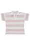Striped Polo Collar T-Shirt for 10-13 Years Old - Powder