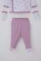 Baby Girl Hospital Release Set of 5 with Floral & Text Patterns, 0-3 Months, White - 4