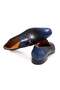 Dark Blue Color Laceless Genuine Leather Men's Shoes - 2