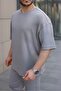 Men's Oversize Modal Fabric Premium Quality 2-Piece Set-Grey - 3