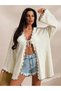 Women's Summer Vacation Beach Knit Retro Front Tie Bikini Top Kimono Jacket - 5