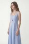 Blue Strappy Poplin Women's Dress - 5
