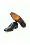 Dark Blue Color Laceless Genuine Leather Men's Shoes - 3