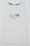 Boy's Shorts Set, Sleeveless, Letter Printed Shorts, Striped, 8-14 Years, Ecru - 6
