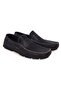 Black Color Laceless Genuine Leather Nubuck Men's Shoes