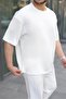 Men's Oversize Modal Fabric Premium Quality 2-Piece Set-White - 4
