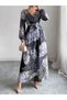 Women's Floral Patterned Chiffon Dress - 3