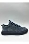 Genuine Leather Suede Lace-Up Dark Blue Rubber Sole Wide Fit Sneaker Winter Men's Shoes