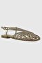 Lidya Gold Matte Ribbed Ankle Strap Women's Sandals - 7