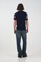 Patterned Polo Collar Burgundy Knitwear T-Shirt - 4