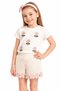 Girl's Floral Embroidered T-Shirt and Lace Shorts Set of 2 Ak4216 - 2