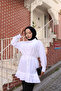 Buttoned Tunic with Waist Tie and Ruffle Detail