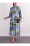 Women's Belt Detailed Long Chiffon Dress - 3