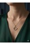 Women's Colorful Stone Detailed Moon and Star Steel Necklace - 4