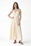 Yellow Modal Blend Striped Women's Dress - 3