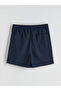 Navy Blue Short Length Printed Men's Swim Shorts - 6