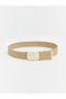 Beige metal buckle boy's belt from gulis clothing