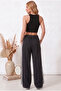 Women's White Striped Loose Baggy Sweatpants - 4