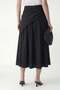 Black Women's Midi Skirt with Handkerchief Detail - 7