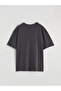 Anthracite Crew Neck Printed Girl's T-Shirt - 3