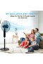 Pedestal Fan with 5 Blades, 16-Inch, Remote Control, Adjustable Height, Silent Operation, 3-Sp - 2