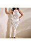 Heart Detail Cotton Lu Lace-Like Knit Beach Dress - 8