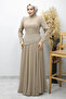 Chiffon Skirted Stoned Hijab Evening Dress Tsd260199 Mink - 5