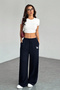 Wing Stüssy Printed Navy Blue Wide Leg Summer Baggy 3 Thread Flexible Comfortable Sweatpants Rf0674 - 5