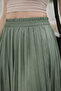 Plus Size Khaki Pleated Midi Skirt Elastic Comfortable for Daily Use - 3