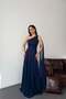 Women's Navy Blue One Shoulder Long Evening Dress |   Special Occasion & Event Dress Mlb110 - 5